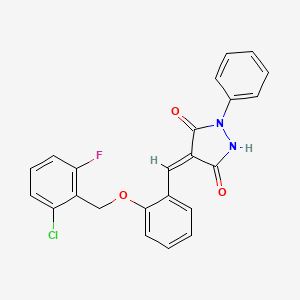 (4E)-4-{2-[(2-chloro-6-fluorobenzyl)oxy]benzylidene}-5-hydroxy-2-phenyl-2,4-dihydro-3H-pyrazol-3-one