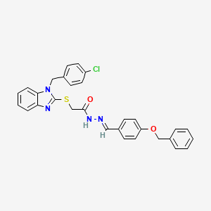 molecular formula C30H25ClN4O2S B15038803 N'-{(E)-[4-(benzyloxy)phenyl]methylidene}-2-{[1-(4-chlorobenzyl)-1H-benzimidazol-2-yl]sulfanyl}acetohydrazide 