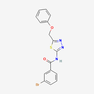 molecular formula C16H12BrN3O2S B15038821 3-bromo-N-[5-(phenoxymethyl)-1,3,4-thiadiazol-2-yl]benzamide 