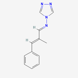 molecular formula C12H12N4 B15038823 (2-Methyl-3-phenyl-allylidene)-[1,2,4]triazol-4-yl-amine 