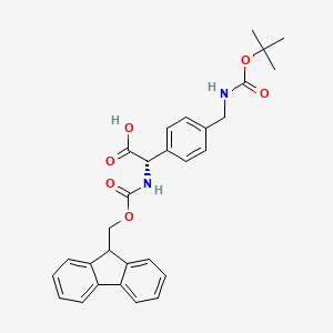 molecular formula C29H30N2O6 B1503883 (S)-2-((((9H-Fluoren-9-yl)methoxy)carbonyl)amino)-2-(4-(((tert-butoxycarbonyl)amino)methyl)phenyl)acetic acid 