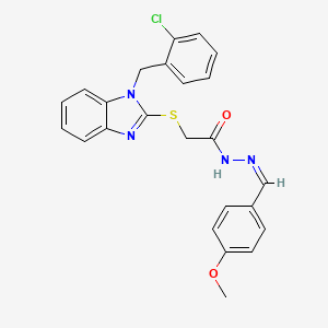 2-({1-[(2-Chlorophenyl)methyl]-1H-1,3-benzodiazol-2-YL}sulfanyl)-N'-[(Z)-(4-methoxyphenyl)methylidene]acetohydrazide