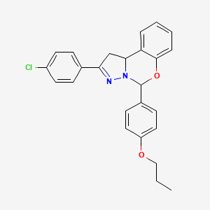 2-(4-Chlorophenyl)-5-(4-propoxyphenyl)-1,10b-dihydropyrazolo[1,5-c][1,3]benzoxazine