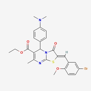 ethyl (2Z)-2-(5-bromo-2-methoxybenzylidene)-5-[4-(dimethylamino)phenyl]-7-methyl-3-oxo-2,3-dihydro-5H-[1,3]thiazolo[3,2-a]pyrimidine-6-carboxylate