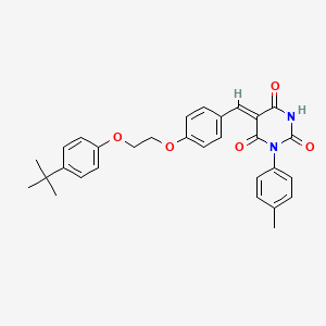 (5Z)-5-{4-[2-(4-tert-butylphenoxy)ethoxy]benzylidene}-1-(4-methylphenyl)pyrimidine-2,4,6(1H,3H,5H)-trione