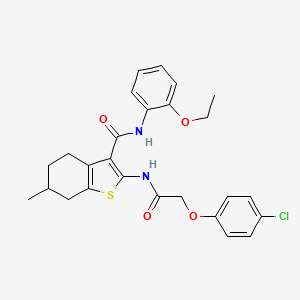 molecular formula C26H27ClN2O4S B15038853 2-{[(4-chlorophenoxy)acetyl]amino}-N-(2-ethoxyphenyl)-6-methyl-4,5,6,7-tetrahydro-1-benzothiophene-3-carboxamide 