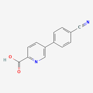 molecular formula C13H8N2O2 B1503886 5-(4-Cyanophenyl)picolinic acid CAS No. 648898-17-3