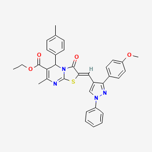 ethyl (2Z)-2-{[3-(4-methoxyphenyl)-1-phenyl-1H-pyrazol-4-yl]methylidene}-7-methyl-5-(4-methylphenyl)-3-oxo-2,3-dihydro-5H-[1,3]thiazolo[3,2-a]pyrimidine-6-carboxylate