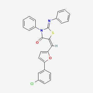 (2Z,5E)-5-{[5-(3-chlorophenyl)furan-2-yl]methylidene}-3-phenyl-2-(phenylimino)-1,3-thiazolidin-4-one