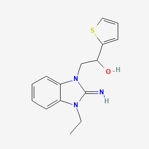 2-(3-ethyl-2-imino-2,3-dihydro-1H-benzimidazol-1-yl)-1-(thiophen-2-yl)ethanol