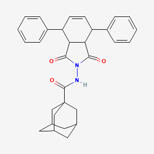 N-(1,3-Dioxo-4,7-diphenyl-2,3,3A,4,7,7A-hexahydro-1H-isoindol-2-YL)adamantane-1-carboxamide