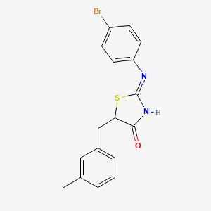 (2E)-2-[(4-bromophenyl)imino]-5-(3-methylbenzyl)-1,3-thiazolidin-4-one