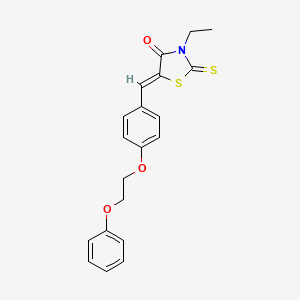 molecular formula C20H19NO3S2 B15038964 (5Z)-3-ethyl-5-[4-(2-phenoxyethoxy)benzylidene]-2-thioxo-1,3-thiazolidin-4-one 