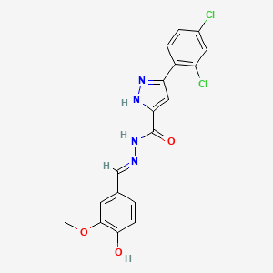 3-(2,4-dichlorophenyl)-N'-[(E)-(4-hydroxy-3-methoxyphenyl)methylidene]-1H-pyrazole-5-carbohydrazide