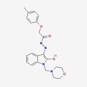 2-(4-methylphenoxy)-N'-[(3Z)-1-(morpholin-4-ylmethyl)-2-oxo-1,2-dihydro-3H-indol-3-ylidene]acetohydrazide