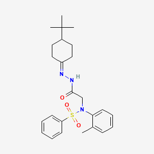 molecular formula C25H33N3O3S B15039010 N-{[N'-(4-Tert-butylcyclohexylidene)hydrazinecarbonyl]methyl}-N-(2-methylphenyl)benzenesulfonamide 