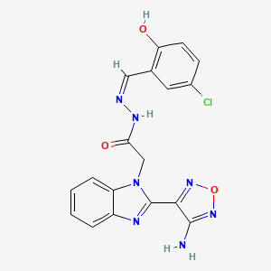 2-[2-(4-amino-1,2,5-oxadiazol-3-yl)-1H-benzimidazol-1-yl]-N'-[(Z)-(5-chloro-2-hydroxyphenyl)methylidene]acetohydrazide