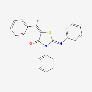 molecular formula C22H16N2OS B15039041 (2Z,5E)-5-benzylidene-3-phenyl-2-(phenylimino)-1,3-thiazolidin-4-one CAS No. 803-67-8