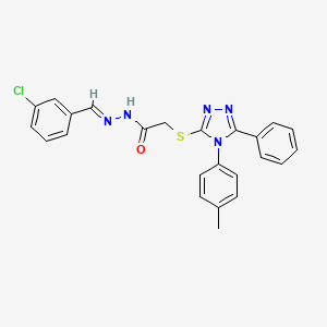 N'-[(E)-(3-Chlorophenyl)methylidene]-2-{[4-(4-methylphenyl)-5-phenyl-4H-1,2,4-triazol-3-YL]sulfanyl}acetohydrazide