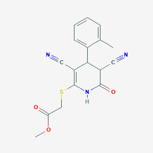 Methyl {[3,5-dicyano-6-hydroxy-4-(2-methylphenyl)-4,5-dihydropyridin-2-yl]sulfanyl}acetate