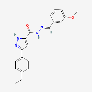 molecular formula C20H20N4O2 B15039072 3-(4-ethylphenyl)-N'-[(E)-(3-methoxyphenyl)methylidene]-1H-pyrazole-5-carbohydrazide 