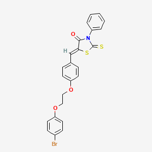 (5Z)-5-({4-[2-(4-Bromophenoxy)ethoxy]phenyl}methylidene)-3-phenyl-2-sulfanylidene-1,3-thiazolidin-4-one