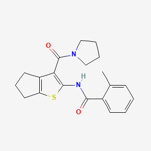 molecular formula C20H22N2O2S B15039091 2-methyl-N-[3-(pyrrolidin-1-ylcarbonyl)-5,6-dihydro-4H-cyclopenta[b]thiophen-2-yl]benzamide 