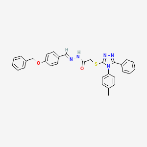 N'-{(E)-[4-(benzyloxy)phenyl]methylidene}-2-{[4-(4-methylphenyl)-5-phenyl-4H-1,2,4-triazol-3-yl]sulfanyl}acetohydrazide