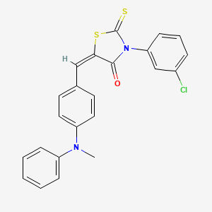 (5E)-3-(3-chlorophenyl)-5-{4-[methyl(phenyl)amino]benzylidene}-2-thioxo-1,3-thiazolidin-4-one