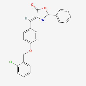 molecular formula C23H16ClNO3 B15039144 (4Z)-4-{4-[(2-chlorobenzyl)oxy]benzylidene}-2-phenyl-1,3-oxazol-5(4H)-one 