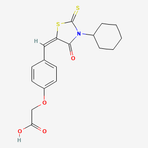 {4-[(E)-(3-cyclohexyl-4-oxo-2-thioxo-1,3-thiazolidin-5-ylidene)methyl]phenoxy}acetic acid