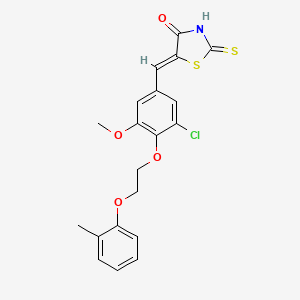 (5Z)-5-{3-chloro-5-methoxy-4-[2-(2-methylphenoxy)ethoxy]benzylidene}-2-thioxo-1,3-thiazolidin-4-one