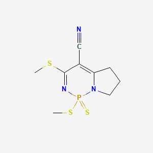 molecular formula C9H12N3PS3 B15039158 1,3-bis(methylsulfanyl)-1-sulfanylidene-6,7-dihydro-5H-pyrrolo[1,2-c][1,3,2]diazaphosphinine-4-carbonitrile 