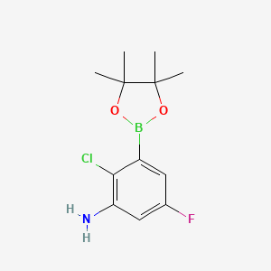 2-Chloro-5-fluoro-3-(4,4,5,5-tetramethyl-1,3,2-dioxaborolan-2-YL)aniline