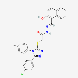 2-{[5-(4-chlorophenyl)-4-(4-methylphenyl)-4H-1,2,4-triazol-3-yl]sulfanyl}-N'-[(E)-(2-hydroxynaphthalen-1-yl)methylidene]acetohydrazide