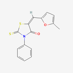 (5E)-5-[(5-methylfuran-2-yl)methylidene]-3-phenyl-2-sulfanylidene-1,3-thiazolidin-4-one