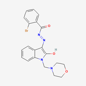 2-bromo-N'-[(3E)-1-(morpholin-4-ylmethyl)-2-oxo-1,2-dihydro-3H-indol-3-ylidene]benzohydrazide