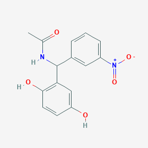 molecular formula C15H14N2O5 B1503925 N-[(2,5-Dihydroxyphenyl)-(3-nitrophenyl)-methyl]-acetamide CAS No. 915019-21-5