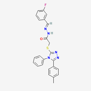 N'-[(E)-(3-fluorophenyl)methylidene]-2-{[5-(4-methylphenyl)-4-phenyl-4H-1,2,4-triazol-3-yl]sulfanyl}acetohydrazide