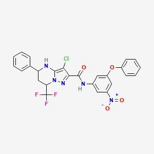 3-chloro-N-(3-nitro-5-phenoxyphenyl)-5-phenyl-7-(trifluoromethyl)-4,5,6,7-tetrahydropyrazolo[1,5-a]pyrimidine-2-carboxamide