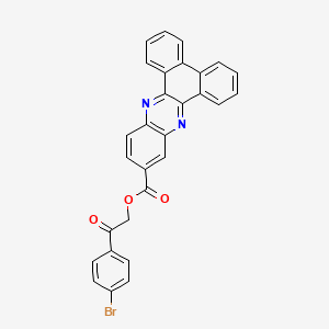 molecular formula C29H17BrN2O3 B15039263 2-(4-Bromophenyl)-2-oxoethyl dibenzo[a,c]phenazine-11-carboxylate 