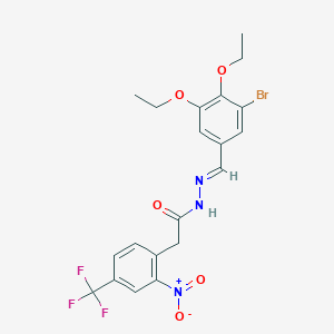 N'-[(E)-(3-bromo-4,5-diethoxyphenyl)methylidene]-2-[2-nitro-4-(trifluoromethyl)phenyl]acetohydrazide