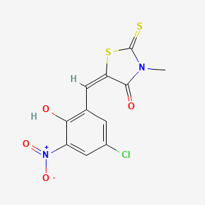 (5E)-5-[(5-chloro-2-hydroxy-3-nitrophenyl)methylidene]-3-methyl-2-sulfanylidene-1,3-thiazolidin-4-one