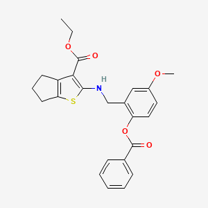 ethyl 2-({5-methoxy-2-[(phenylcarbonyl)oxy]benzyl}amino)-5,6-dihydro-4H-cyclopenta[b]thiophene-3-carboxylate