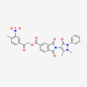 2-(4-methyl-3-nitrophenyl)-2-oxoethyl 2-(1,5-dimethyl-3-oxo-2-phenyl-2,3-dihydro-1H-pyrazol-4-yl)-1,3-dioxo-2,3-dihydro-1H-isoindole-5-carboxylate