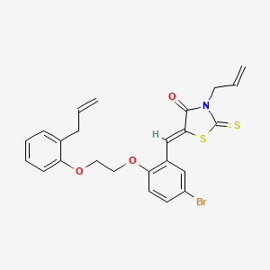 molecular formula C24H22BrNO3S2 B15039332 (5Z)-5-(5-bromo-2-{2-[2-(prop-2-en-1-yl)phenoxy]ethoxy}benzylidene)-3-(prop-2-en-1-yl)-2-thioxo-1,3-thiazolidin-4-one 