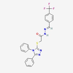 2-[(4,5-Diphenyl-4H-1,2,4-triazol-3-YL)sulfanyl]-N'-[(E)-[4-(trifluoromethyl)phenyl]methylidene]acetohydrazide