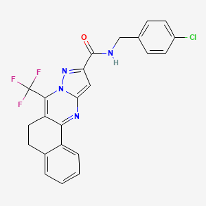 N-(4-chlorobenzyl)-7-(trifluoromethyl)-5,6-dihydrobenzo[h]pyrazolo[5,1-b]quinazoline-10-carboxamide