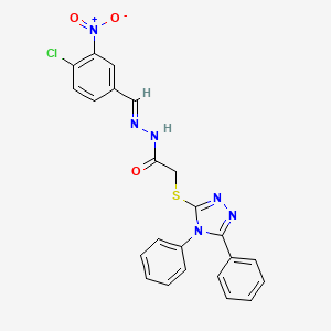 N'-[(E)-(4-chloro-3-nitrophenyl)methylidene]-2-[(4,5-diphenyl-4H-1,2,4-triazol-3-yl)sulfanyl]acetohydrazide