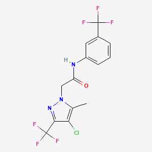 2-[4-chloro-5-methyl-3-(trifluoromethyl)-1H-pyrazol-1-yl]-N-[3-(trifluoromethyl)phenyl]acetamide